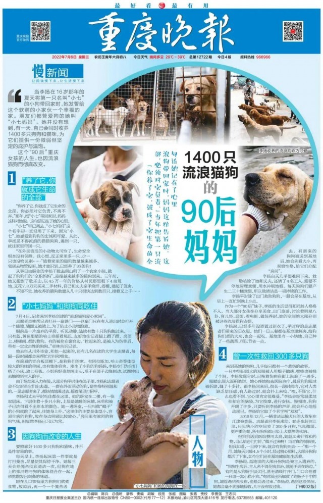 近日重庆的山火没有吓退这位1400只流浪猫狗的90后妈妈